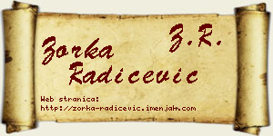 Zorka Radičević vizit kartica